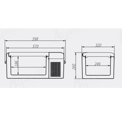 Автохолодильник компрессорный Alpicool FG15 (15л., -20...+20 С, 12/24/220V)