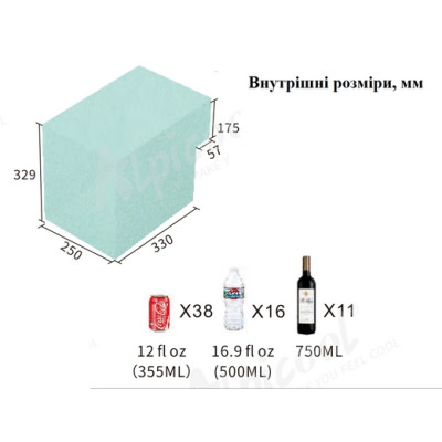 Автохолодильник компрессорный Alpicool MK35 (35л., -20...+20 С, 12/24 / 220V)