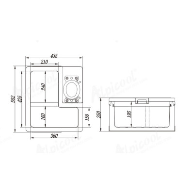Автохолодильник компрессорный Alpicool АRC22 (22л., -18...+8 С, 12/24 / 220V)