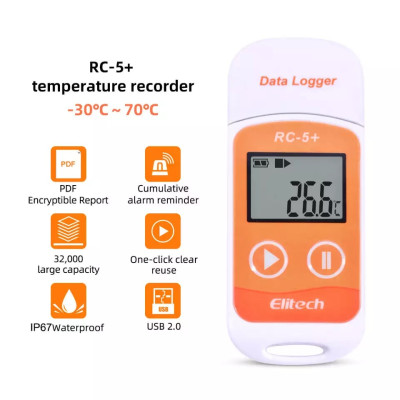 Регистратор температуры Elitech RC-5+ (-30...+70 °C, память 32000, PDF)