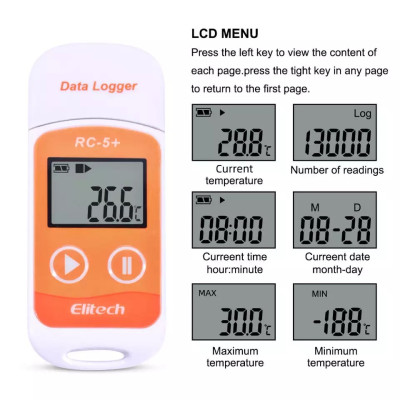 Регистратор температуры Elitech RC-5+ (-30...+70 °C, память 32000, PDF)