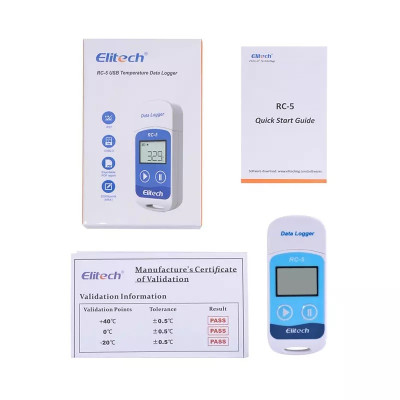 Регистратор температуры Elitech RC-5 (-30...+70 °C, память 32000, PDF, Word, Exel, TXT)