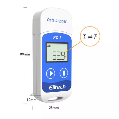 Регистратор температуры Elitech RC-5 (-30...+70 °C, память 32000, PDF, Word, Exel, TXT)