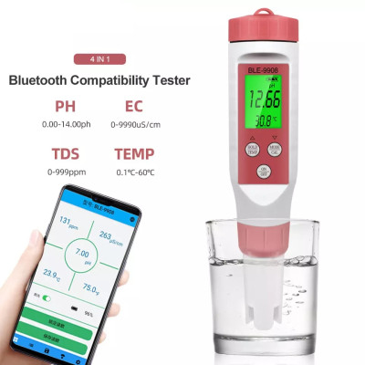 pH/TDS/ЕС/Temp метр BLE-9908 4в1 (cмарт bluetooth)