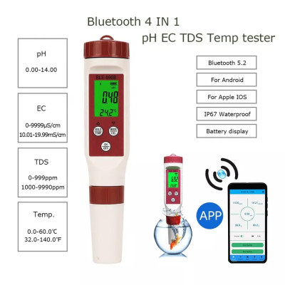pH/TDS/ЕС/Temp метр BLE-9908 4в1 (cмарт bluetooth)
