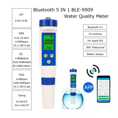 pH/TDS/ЕС/Salinity/Temp метр BLE-9909 5в1 (cмарт bluetooth)