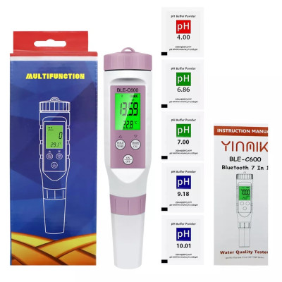 Комбінований BLE-С600 7в1 PH/TDS/EC/ORP/SALINITY/SG/TEMP (cмарт bluetooth)