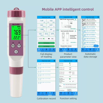 Комбінований BLE-С600 7в1 PH/TDS/EC/ORP/SALINITY/SG/TEMP (cмарт bluetooth)