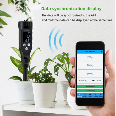 рН-метр для почвы YY-1033 (c острым электродом-нож, Bluetooth) для твердых, вязких веществ