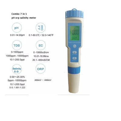 Комбинированный 7в1 PH/TDS/EC/ORP/SALINITY/S.G./TEMP СОМ-600 (с подсветкой)