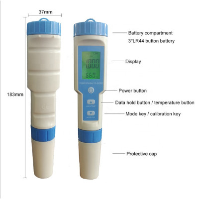 Комбинированный 7в1 PH/TDS/EC/ORP/SALINITY/S.G./TEMP СОМ-600 (с подсветкой)