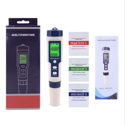 Комбинированный pH/TDS/ЕС/Salinity/Temp метр EZ-9909 5в1 (влагозащищённый, сменным электродом, АТС)