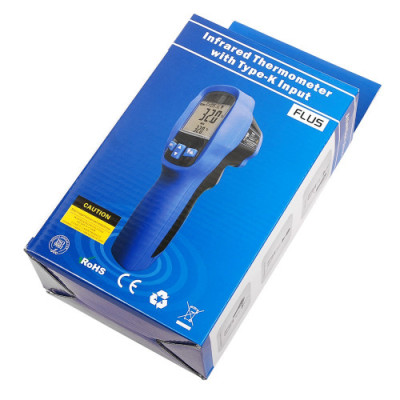 Пирометр Flus IR-821 (-50...+850 ºC, DS - 30:1, EMS: 0,1-1) с термопарой К-типа (-50℃ до +1370℃)