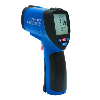 Пирометр Flus IR-863U (-50...+1650 °C, 50:1, 0.1-1.00), ПО, Кейс