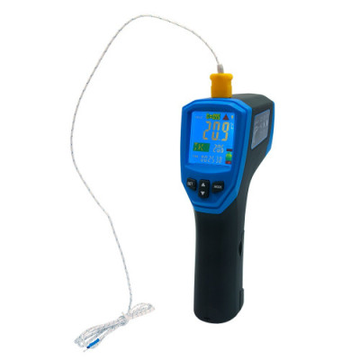 Пирометр FLUS IR-868 (-50…+1380, 50:1, 0.1-1) с термопарой К-типа (-50℃ до +1370℃), USB и SD-картой 