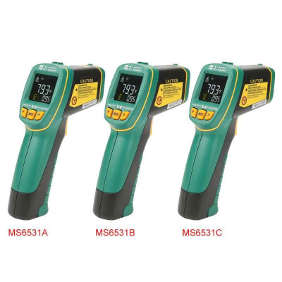Пирометр Mastech MS6531A (IR: -60...+500 °C, D:S - 12:1, EMS: 0.1-1) с термопарой (-40...1080 °C)