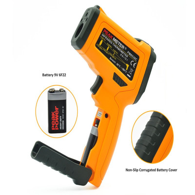 Пирометр PeakMeter PM6530C (-50...+800 °C, D:S 12:1, EMS: 0,1-1) с термопарой  (-40...+1000 °C)
