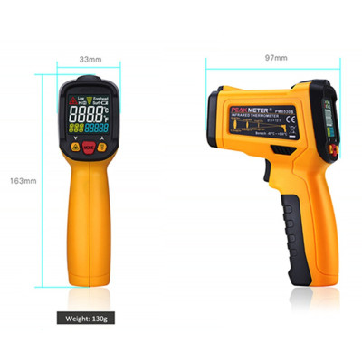 Пирометр PeakMeter PM6530C (-50...+800 °C, D:S 12:1, EMS: 0,1-1) с термопарой  (-40...+1000 °C)