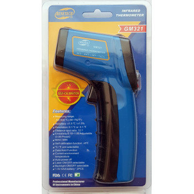 Пирометр Benetech GM321 (-50…+380 °C, 12:1, 0,1-1)