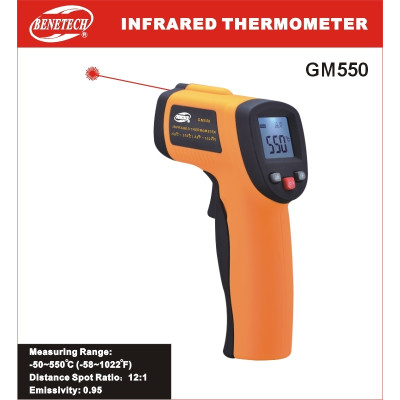 Пирометр Benetech GM550 (-50...+550 °C, DS - 12:1, EMS-0,95)