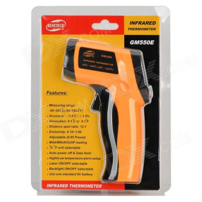Пірометр Benetech GM550E (-50...+550 °C, DS - 12:1, EMS: 0.1-1)