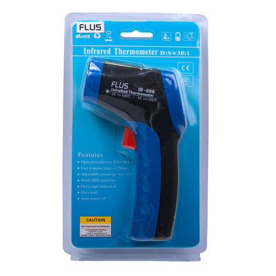Пирометр Flus IR-806 (-50...+650 °C, D:S - 30:1, EMS: 0.1-1) 
