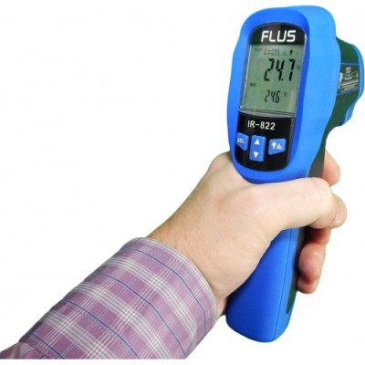 Пирометр  Flus IR-822 (-50...+1050°C, 30:1, EMS: 0,1-1) с термопарой К-тип (-50℃ до +1370℃)