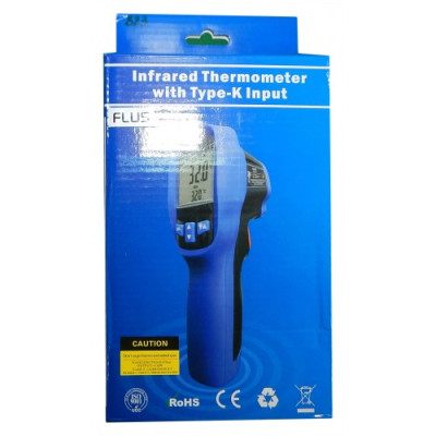 Пирометр Flus IR-823 (-50...+1350 °C, 30:1, 0.1-1.0) с термопарой К-тип (-50℃ до +1370℃)
