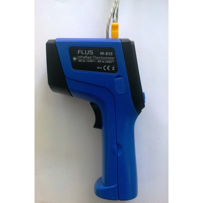 Пірометр FLUS IR-835 (-50...+1350 ºC, DS - 30:1, EMS: 0,1-1) з термопарою К-типу (-50℃ до +1370℃)