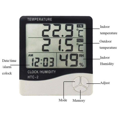 Термогигрометр HTC-2 (0…+50 °C, 10-99 %) с выносным датчиком (термопара: -50...+70 °C)