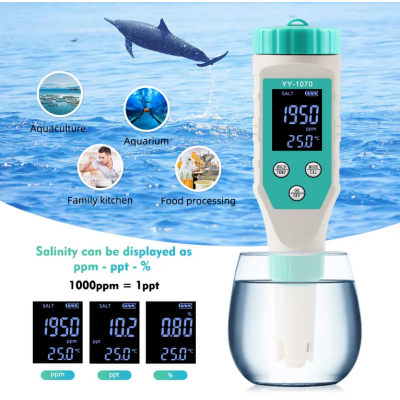 Тестер хлора (хлорометр) 7в1 YY-1070 рН/TDS/EC/Salinity/ORP/FAC/Temp