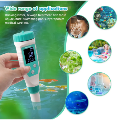 Тестер хлора (хлорометр) 7в1 YY-1070 рН/TDS/EC/Salinity/ORP/FAC/Temp