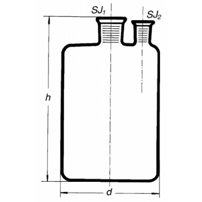 2032/10000 ml Бутыль Вульфа с двумя горловинами без крана SIMAX, Чехия