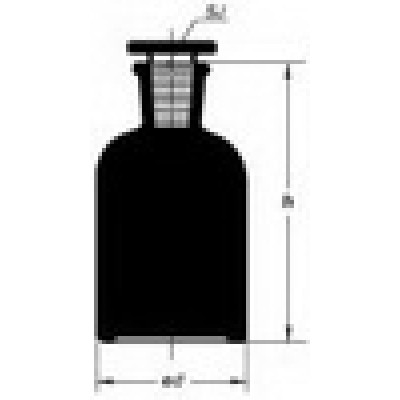 2002/H/100 ml Бутыль для реактивов c пришлиф. пробкой (узк. горло, темн. стекло) SIMAX, Чехия