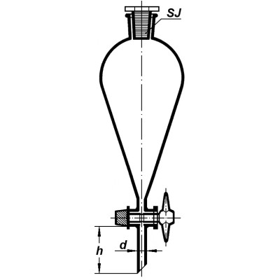 2394T/2000 ml Воронка делительная грушевидная с тефлоновым краном SIMAX, Чехия