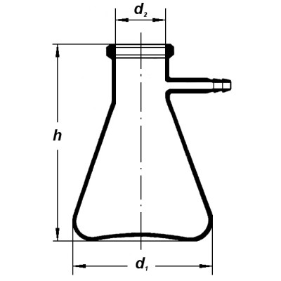 2420/10000 ml Колба Бунзена со стеклянным боковым отводом SIMAX, Чехия