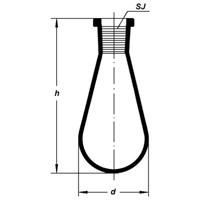 8029/100 ml-14/23 Колба грушевидная со шлифом SIMAX, Чехия