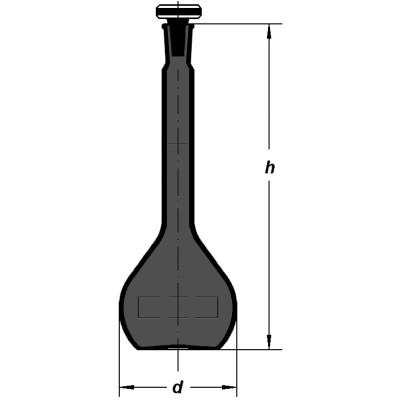 1503/AS/Н/5 ml Колба мерная из темного стекла 1-го (А) класса со стеклянной пробкой SIMAX, Чехия
