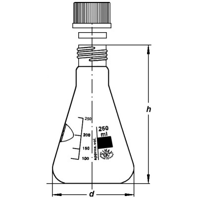 8023/1000 ml Колба коническая Эрленмейера с винтовой крышкой SIMAX, Чехия