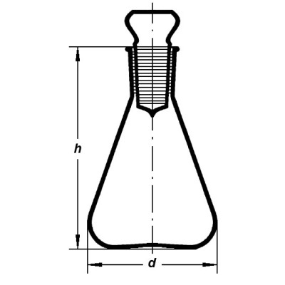 8481/100 ml Колба коническая Эрленмейера со стеклянной пробкой SIMAX, Чехия