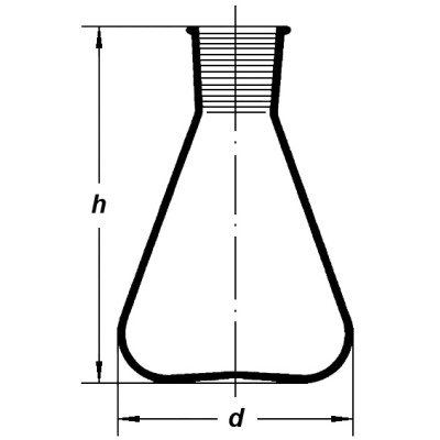 8024/500 ml-29/32 Колба коническая Эрленмейера со шлифом SIMAX, Чехия