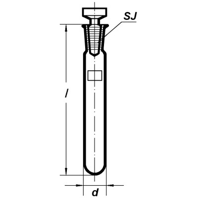 8547/34-29/32-200 mm Пробирка со стеклянной пробкой SIMAX, Чехия