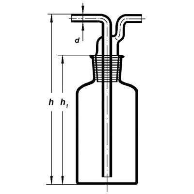 2450/1000 ml Склянка для промывки газов Дрекселя SIMAX, Чехия