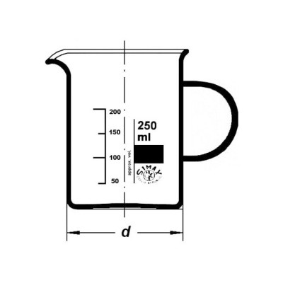 154/250 ml Стакан низкий с ручкой SIMAX, Чехия
