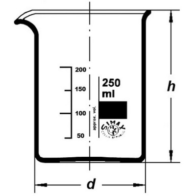 155/10000 ml Стакан низкий с носиком SIMAX, Чехия
