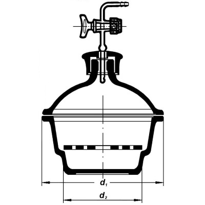 262D/K/150 mm Эксикатор с краном SIMAX, Чехия