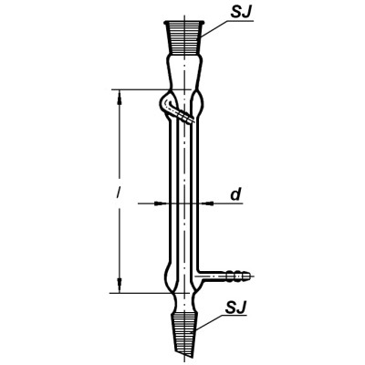 8252/29/32-400 mm Холодильник прямой Либиха с двумя шлифами SIMAX, Чехия